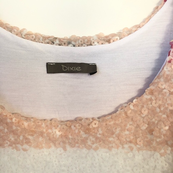 DIXIE Sequins Top Sleeveless Blouse Size Small - Picture 3 of 13